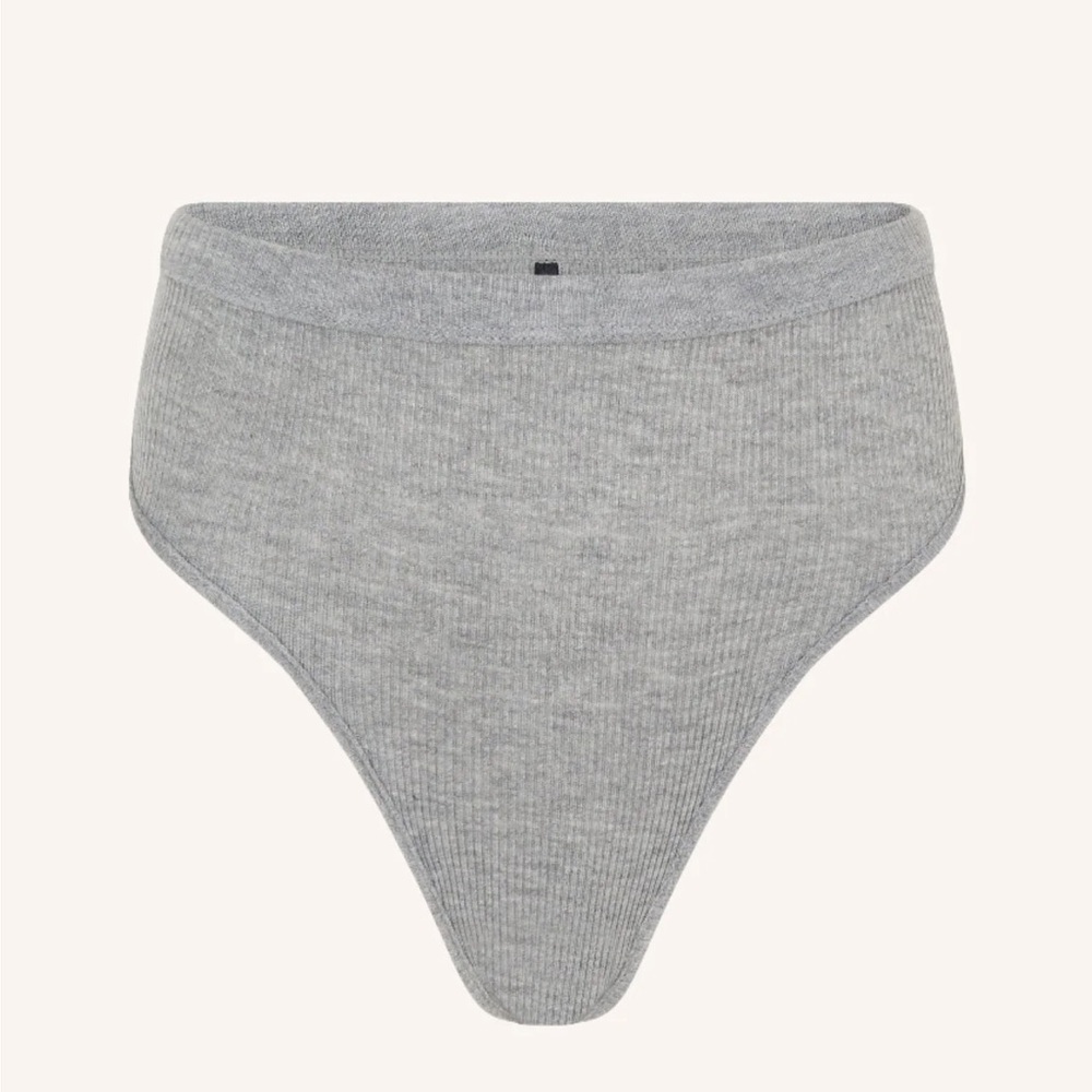 Gooseberry Intimates Les Girls Rib Breifs in Gray Size M NWT